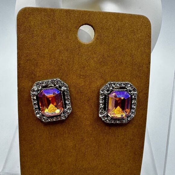 SALE! Colorful rhinestone and CZ statement stud earrings! - Picture 11 of 11